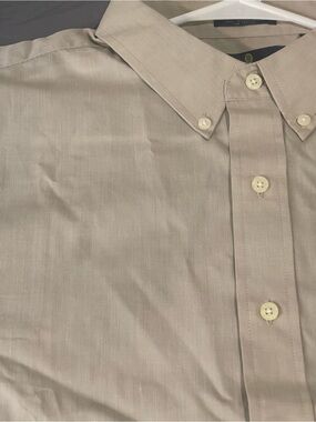 bill blass Men's Button-Down Dress Shirt in Beige Taupe